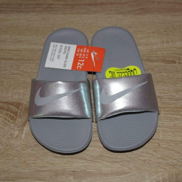Nike Other - Nike Kawa Slides Girls sz 12c in Wolf Grey